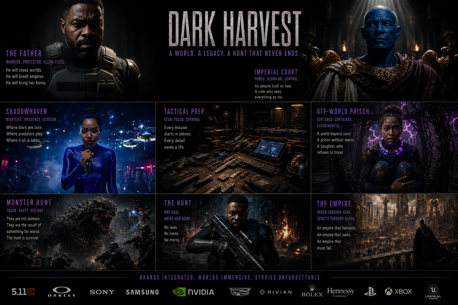 Dark Harvest — world, characters, and tone board